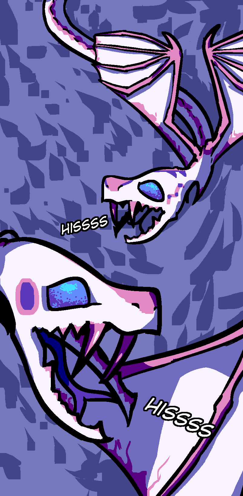 Two winged snake-like monsters